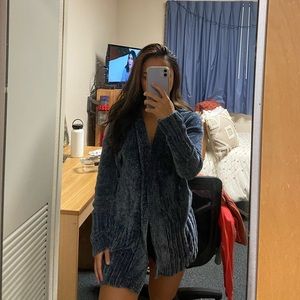 Polyester gray cardigan